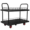 [US Local Warehouse] 2 Shelf Heavy Duty Rolling Utility Cart 880lbs Capacity Serving Cart with Wheels