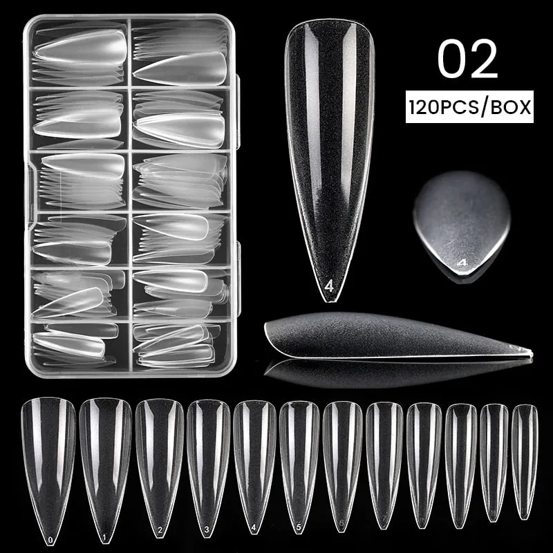 120Pcs False Full Nail Tips Quick Building Mold Tips Nail Dual Forms Finger Extension Nail Art UV extension Easy Find Nail Tools-Nail Inspo