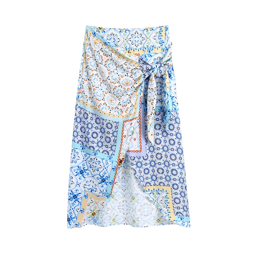 Billionm Billionm Women's New Chiffon Long-Sleeved Printed Dress 1005