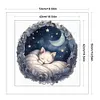 White Cat On The Moon - 11CT Stamped Cross Stitch - 50*50cm