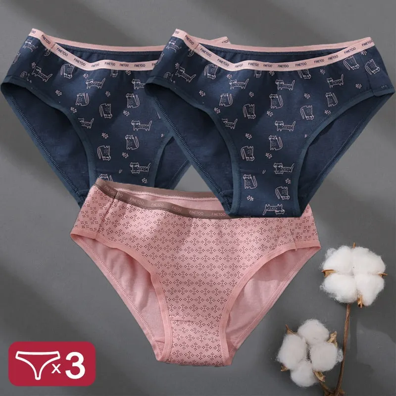 Floral Printing Panties Women Underwear Cotton Panties Set Finetoo Design Female Underpants Lingerie Sexy Pantys Briefs Intimate