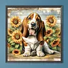 Beagle-Peinture au diamant de forage rond-40*40cm