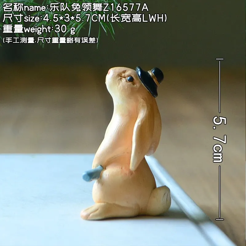 Creative Rabbit Ornaments Singing Music Animal Bunny Figurine Office Home Tabletop Decoration Gifts