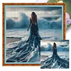(Multi-Style) Beach Dress Girl-11CT Stamped Cross Stitch 40*40cm/15.75*15.75in