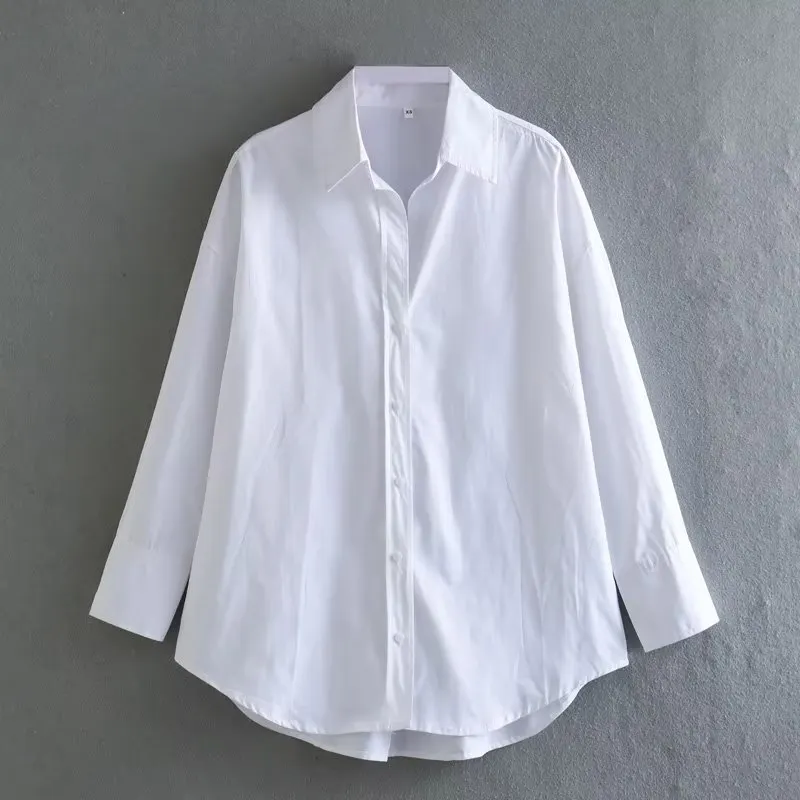 Churchf Churchf New Women's Versatile Striped Lapel Single Breasted Long Sleeve Loose Mansion Silk Shirt