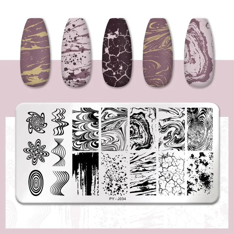 PICT YOU  Nail Stamping Plates Line Pictures Stencil Stainless Steel Nail Design for Printing Nail Art Image Plate Tool-Nail Inspo