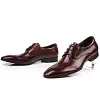 Mens Brown Wingtip Brogues Dress Shoes 