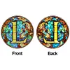 (Upgrade Size)DIY Double Sided Diamond Painting Alphabet Family Last Name Initial Sign Ornament with Chain Window Hanging Kit