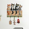 (US Local)Wooden Cat Diamond Art Hanging Hook Rail Diamond Painting Art Craft Wall Hooks