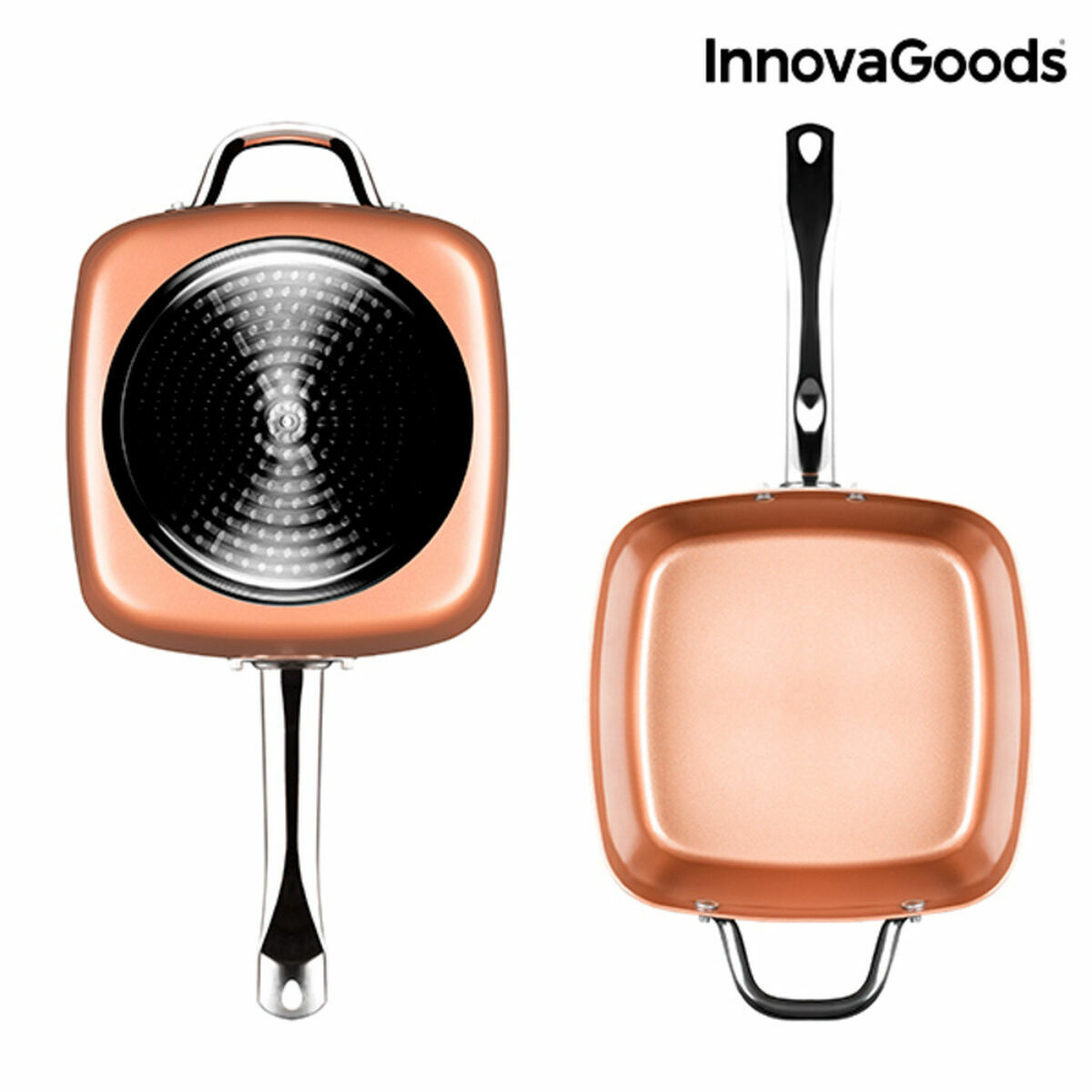 All-Purpose Copper Pan Set 5 in 1 InnovaGoods IG117346 Silver Metal Aluminium &Oslash; 24 cm 4 Pieces (Refurbished B)