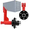 [US Local Warehouse] 2 Set of Shipping Container Wheel 6-Lug Kit with Ratchet Tie Container Wheel Kit 22000LBS Capacity Shipping Containers Axles for Moving 20ft-40ft Empty Containers