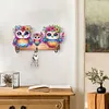 Wooden Special Shaped Three Owls Family Diamond Art Craft Wall Hooks Home Decor