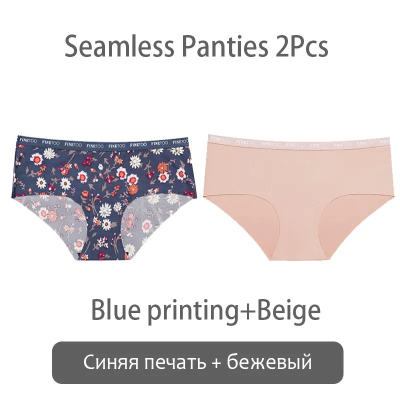 FINETOO Seamless Panties Women Rose Printing Underwear Fashion Letter Panty Ladies Briefs Underpants S-XL Female Briefs Lingerie