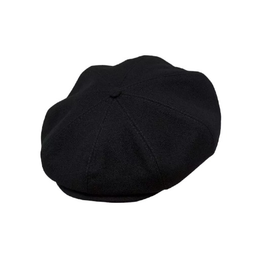 PEAKY CAPS Genuine Scottish Harris Tweed 8 Panels Man Cap Black