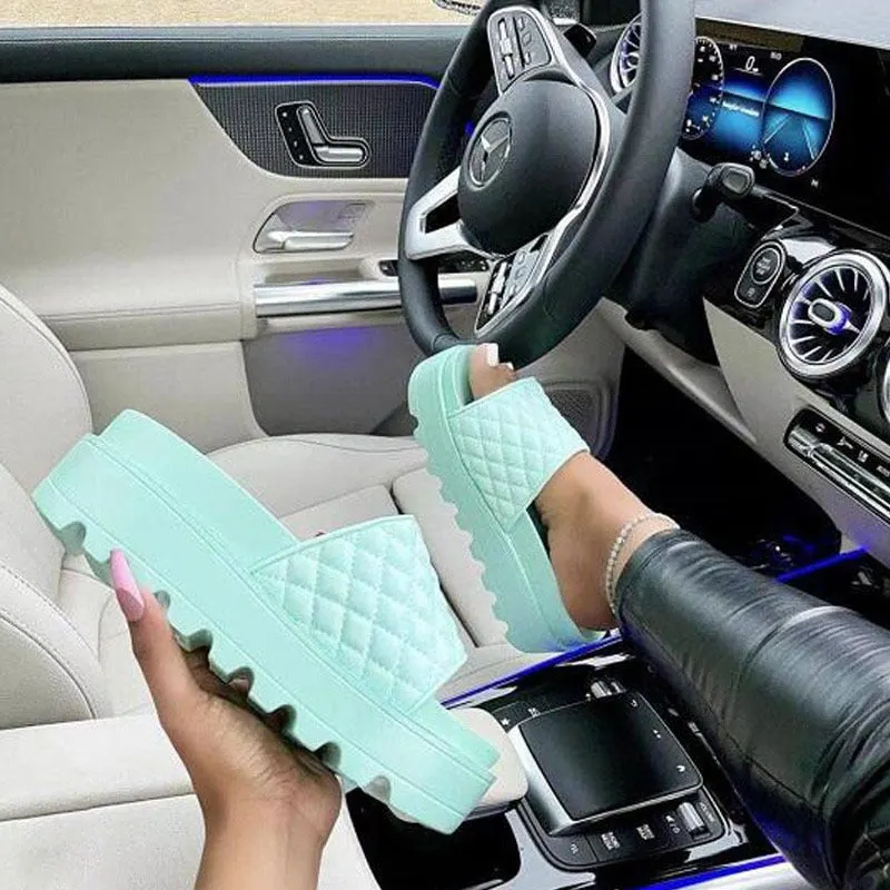 Women's Summer New Flat Platform Sandals Flip Flops Slippers High Heels Wedges Shoes Woman Female Casual Open Toe Slippers Shoes