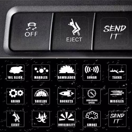 Dronehint 15Pcs/Set Car Accessories Dashboard Button Switch On Off Sticker Decal Universal (For: Acura) Parts