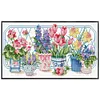 Flower Pot-14CT Stamped Cross Stitch Egyptian Cotton 47*28cm/18.5*11.02in