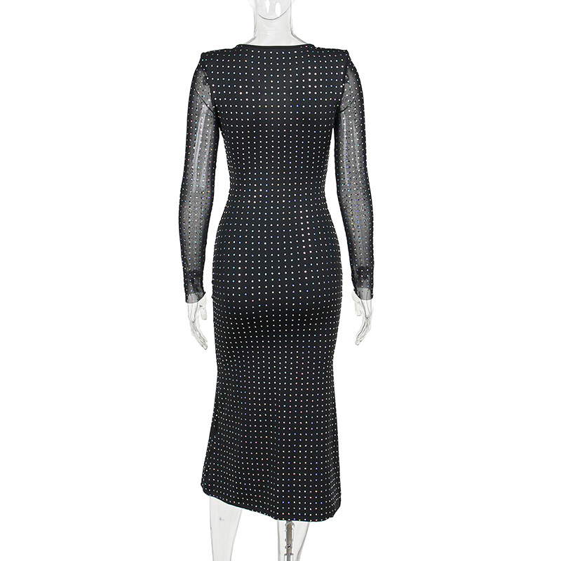 Ootddress Glitter Hollow Out See-Through Maxi Dress Female Sexy Lace-Up Club High Waist Patchwork Sparkle Bandage Women Long Dress 9 Ootddress Glitter Hollow Out See-Through Maxi Dress Female Sexy Lace-Up Club High Waist Patchwork Sparkle Bandage Women Long Dress