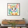>SALE<Full Embroidery Eco-cotton Thread 11CT Printed Zodiac Rat Cross Stitch 40x40cm