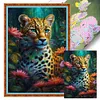 Leopard-11CT Stamped Cross Stitch 40*60cm/15.75*23.62in (Big Size)