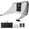 [US Local Warehouse] Golf Hitting Practice Net with 2 Side Barriers & Storage Bag 10x7ft Golf Hitting Aid Net Personal Driving Range for Backyard Driving Chipping Training Swing