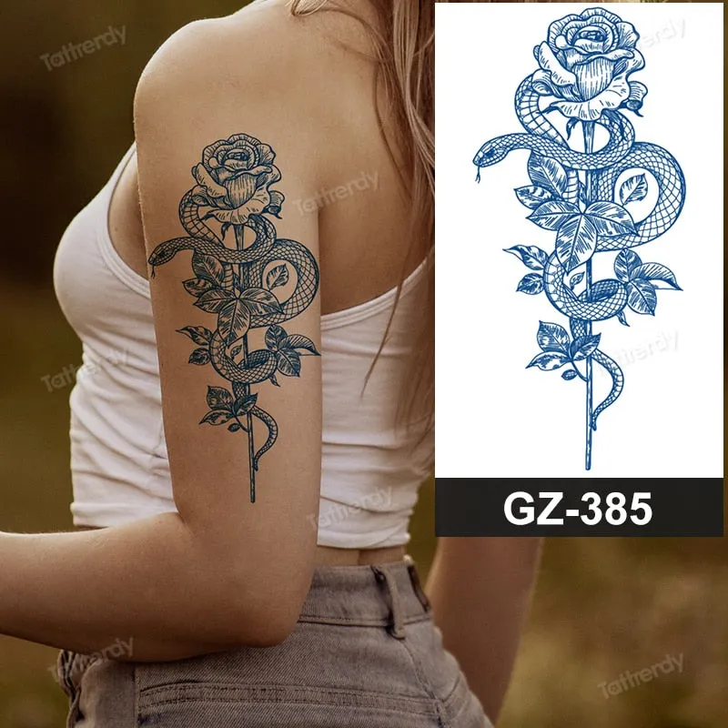 juice long lasting tatto sticker wings angel moon sun compass dragon fake tattoo waterproof transfer tatouage temporaire femme
