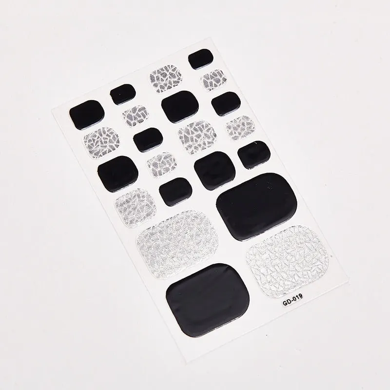 22 Tips/Sheet Shiny Nail Decoration Nail Adhesive Nail Accesoires Nail Art Decoration Nailart Sticker Adesivos Nail Tape