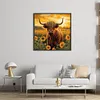 (Stamped/Counted) Hignland Cow Sunflower - 11CT Cross Stitch 40*40cm