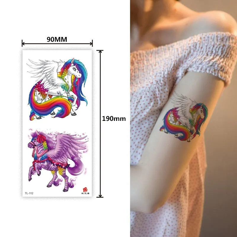 Flower arm waterproof tattoo stickers half arm painted animal durable waterproof European and American temporary tattoo stickers
