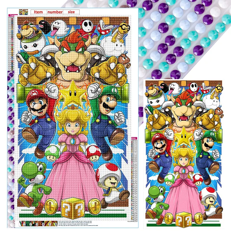 Super Mario 45*75CM(Canvas) Full Round Drill Diamond Painting gbfke
