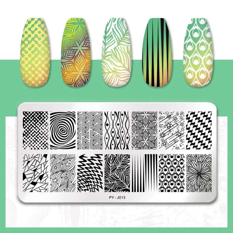 PICT YOU  Nail Stamping Plates Line Pictures Stencil Stainless Steel Nail Design for Printing Nail Art Image Plate Tool-Nail Inspo