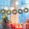 5Pcs Diamond Painting Acrylic Christmas Wreath Hanging Decor