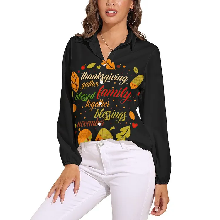 Personalized Design Christmas Women's Vntage Casual Long Sleeve Shirt Tops Full Print