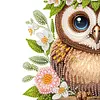 (US Local)Wooden Special Shape Owl 2 Hooks Diamond Painting Hook Rail for Wall Cabinet