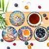 (US Local)6 Pcs Diamond Art Coasters Set DIY Diamond Painting Coasters Kits (Cat)
