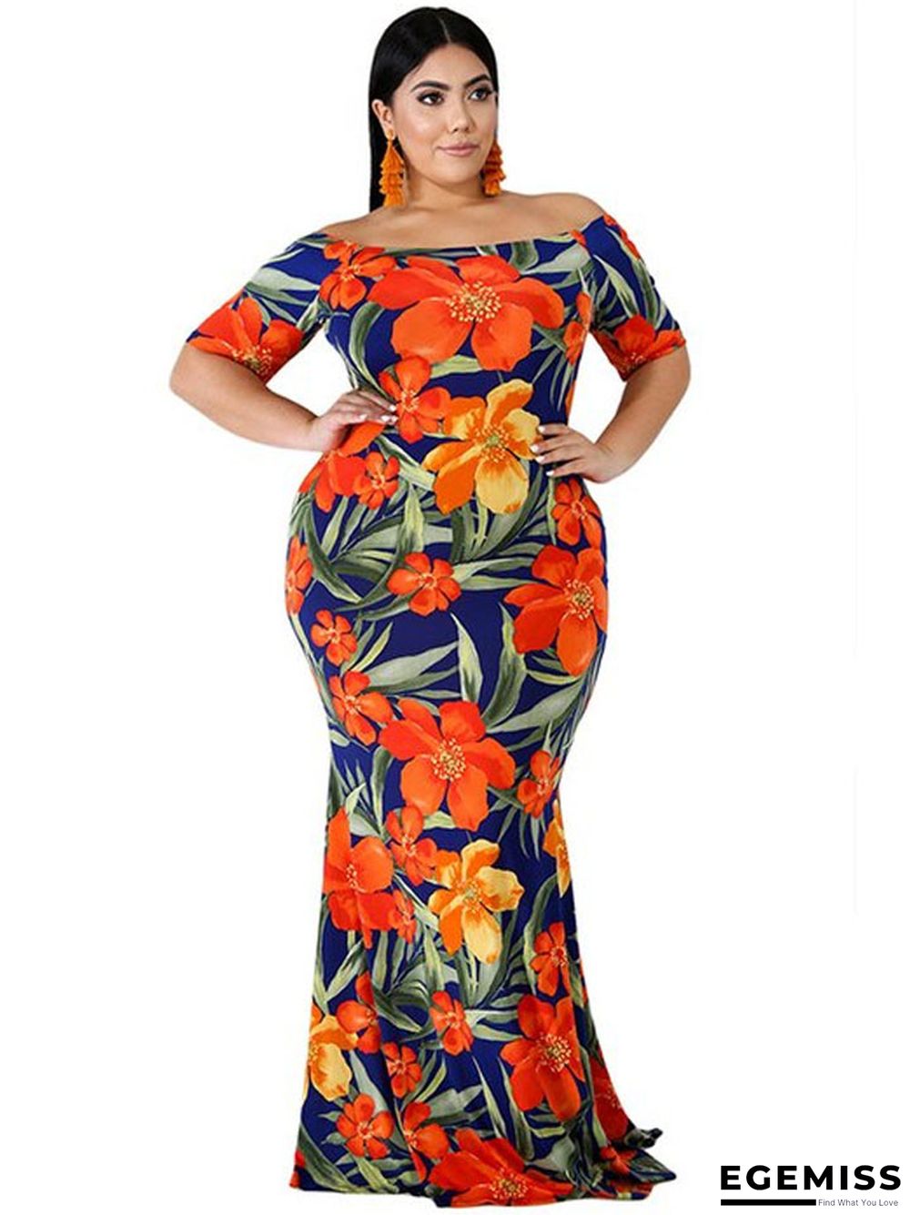 Loose Print Dress Temperament Commuter Middle Waist Tie Dyed Dress | EGEMISS