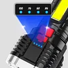 5COB+LED 500LM Portable Flashlight USB Rechargeable Power Display Torch