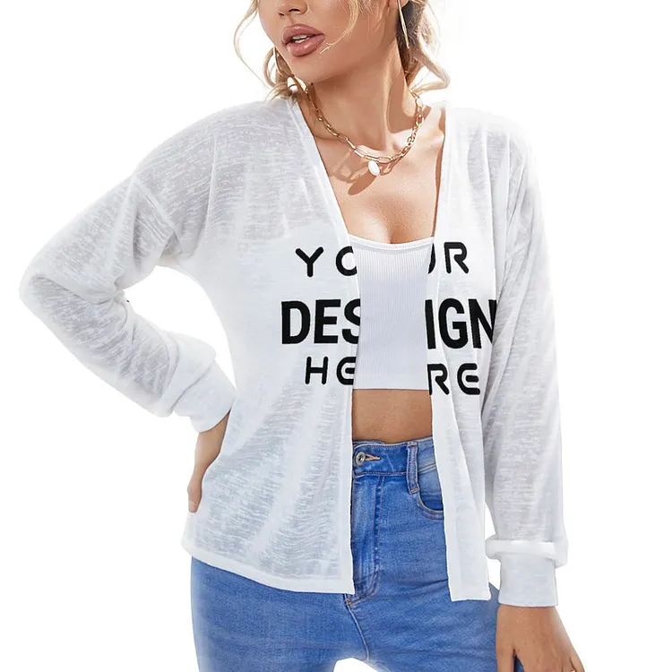 Personalized Design Women's Drop Shoulder Cardigan Full Print