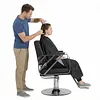 [US Local Warehouse] Hairdresser Barber Salon Chair Capacity 420 Lbs Barber Chair with Heavy Duty Hydraulic Pump 360 Swivel Adjustable Styling Equipment for Barbershop Home Hairdresser (Silver)