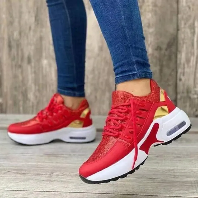 Wedge Platform Sneakers 2022 New Fashion Plus Size Casual Sports Shoes Women Lace-up Mesh Breathable Women's Vulcanized Shoes