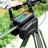 3L Bicycle Front Frame Bag Support Touch Screen Bike Top Tube Bag for 7in Phones