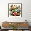 Succulent - 14CT Stamped Cross Stitch - 40*40cm - Flower