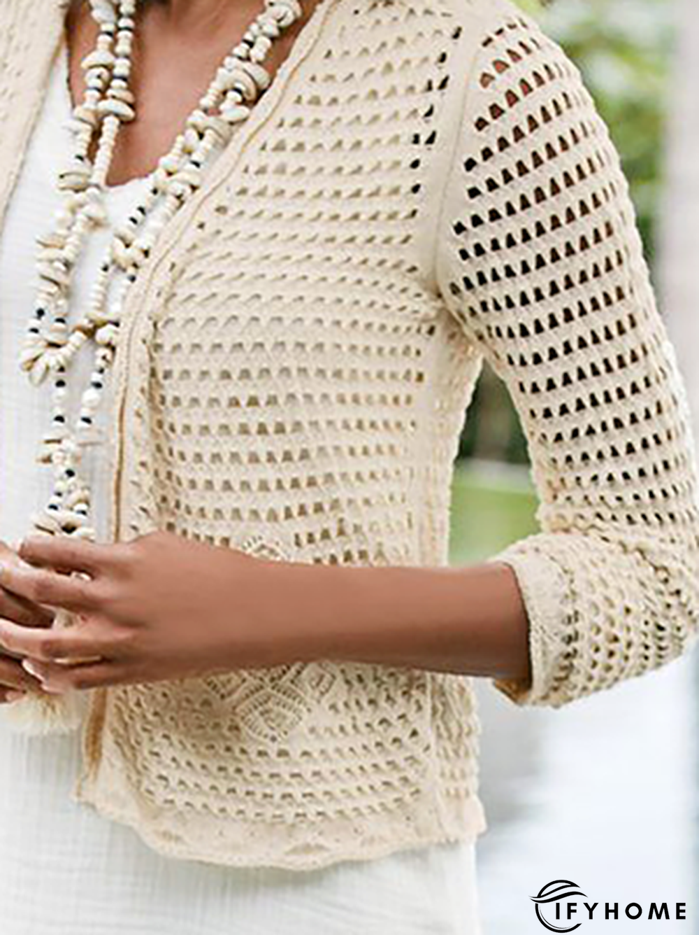 Casual Plain Autumn Knitted Natural Daily Regular Fit Standard Regular Sweater coat for Women | IFYHOME