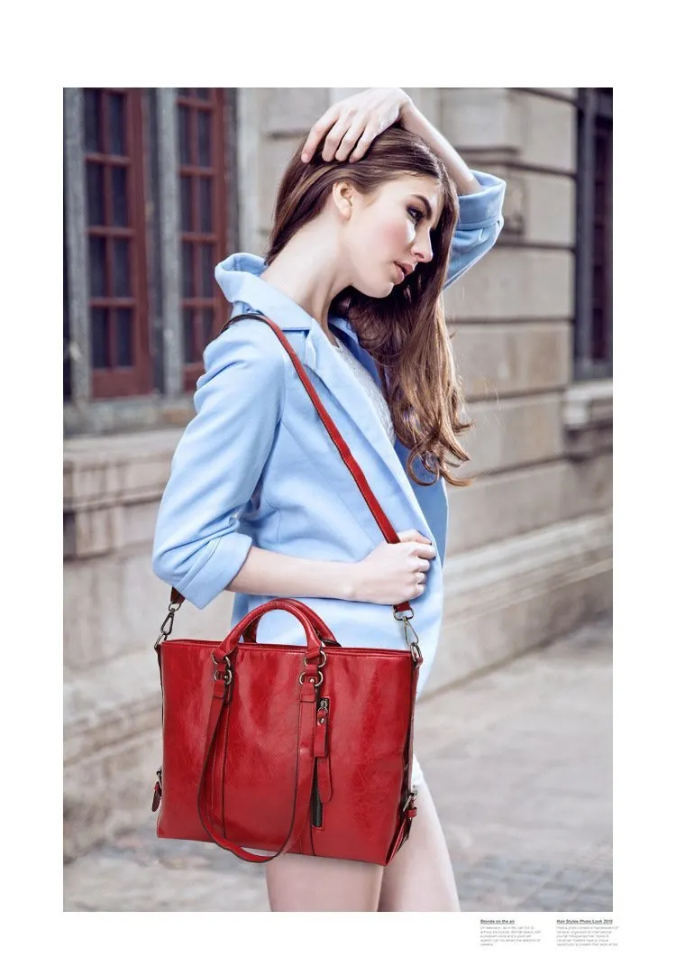 Vintage Oil Wax Locomotive Bag Women's Bag Fashion Ladies Shoulder Bag