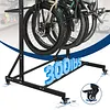 [US Local Warehouse] Mobile Freestanding Vertical Bike Rack with Locking Casters & 6 Hooks Bicycle Storage Vertical Bike Storage Stand Holds Up To 5 Bikes Height Adjustable for Garage Basement & Home
