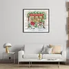 >SALE<Embroidery Eco-cotton Thread 14CT Printed Xmas Window Cross Stitch 34x30cm
