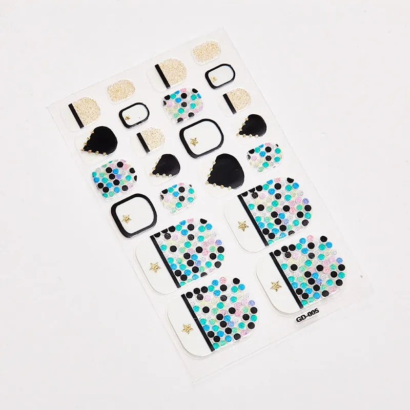 22 Tips/Sheet Shiny Nail Decoration Nail Adhesive Nail Accesoires Nail Art Decoration Nailart Sticker Adesivos Nail Tape