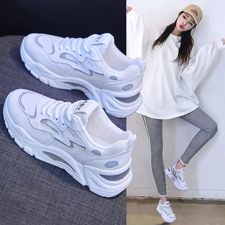 Churchf Churchf Shoes Female Mixed Batch 2024 Spring And Autumn New Breathable Light Loose Cake Soft Bottom Spell Color College Style Sports Women's Shoes
