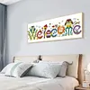 Partial Cross Stitch Kits Owl Welcome Sign 14CT Counted Home Decoration Set(Brand)