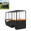 [US Local Warehouse] Fits 6-Person Golf Cart Rain Cover with Transparent Windshield & Reflective Strips 600D Waterproof Oxford Fabric Outdoor Golf Cart Protector Compatible with Club Car & for EZGO
